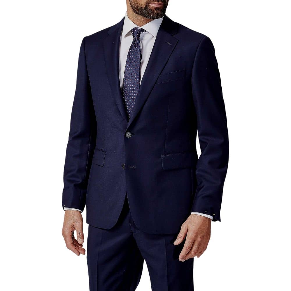 CANALI PURE WOOL FLAT WEAVE SUIT IN NAVY