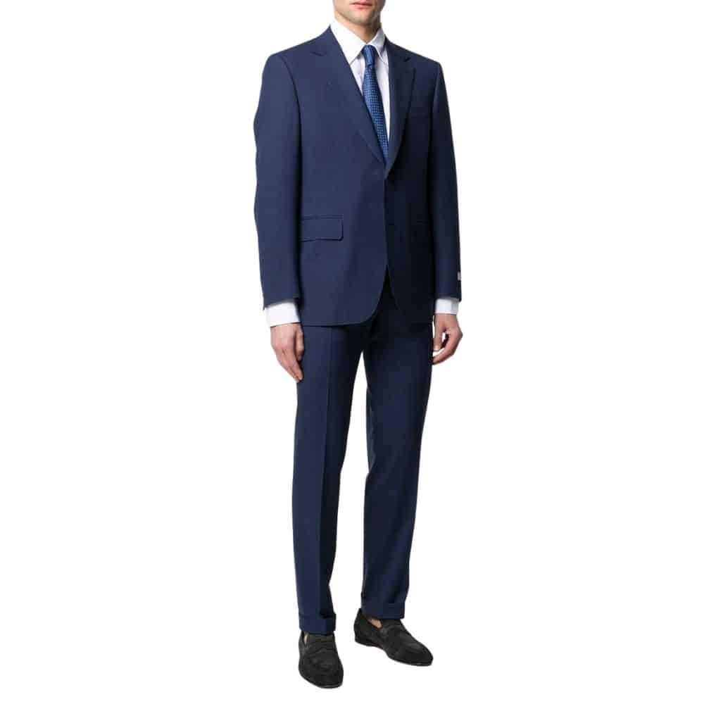 CANALI PURE WOOL MICRO CHECK IN ROYAL BLUE