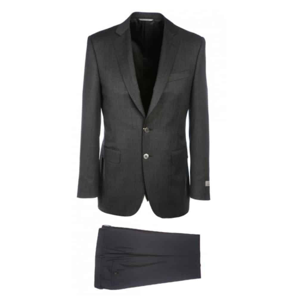 CANALI PURE WOOL PINHEAD SUIT IN CHARCOAL
