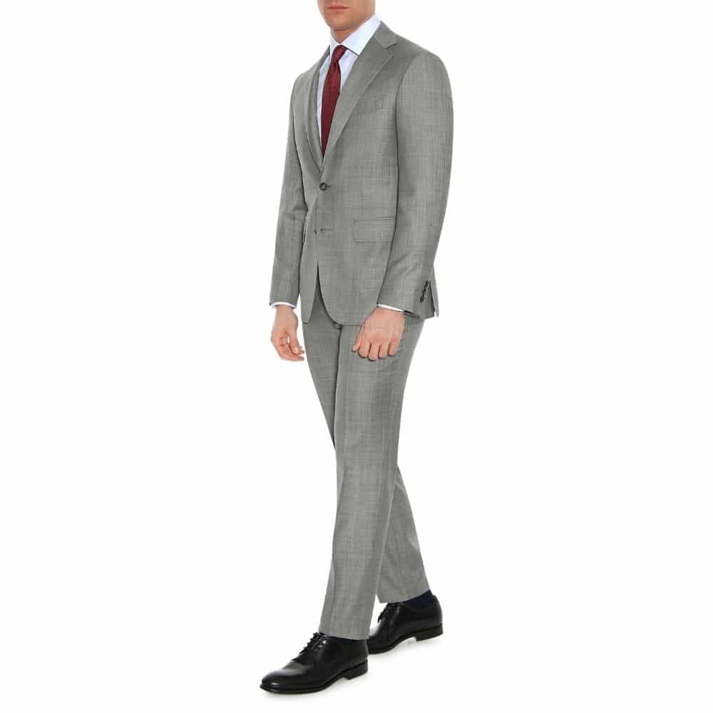 CANALI PURE WOOL TEXTURED SUIT IN GREY