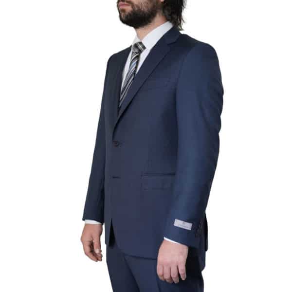 Canali Pure Wool Pick Pick Navy Blue Suit 1