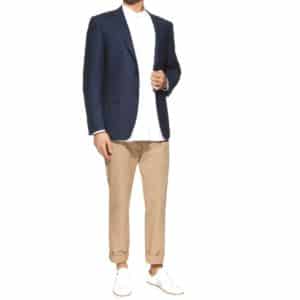 Canali Silk and linen blend jacket in Marine Blue 1