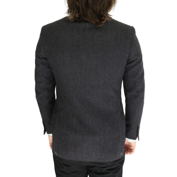 Canali charcoal textured jacket back