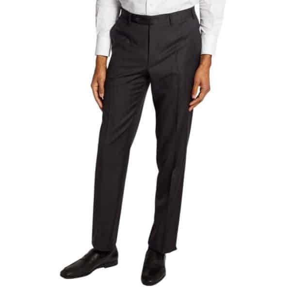 Canali classic fit charcoal suit trousers