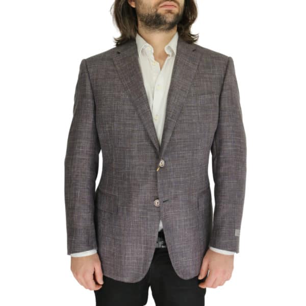 Canali grey textured jacket