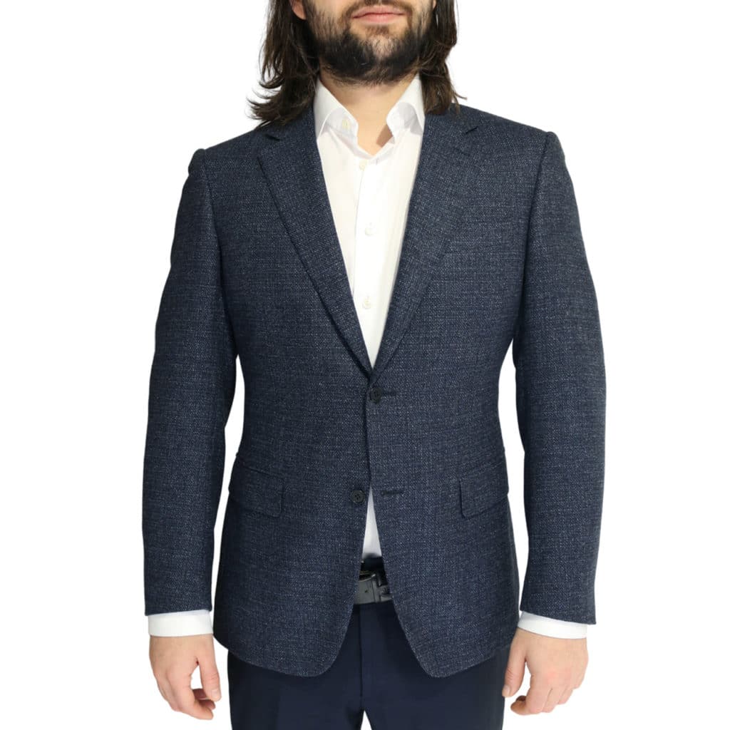 Canali jacket wool speckled navy1