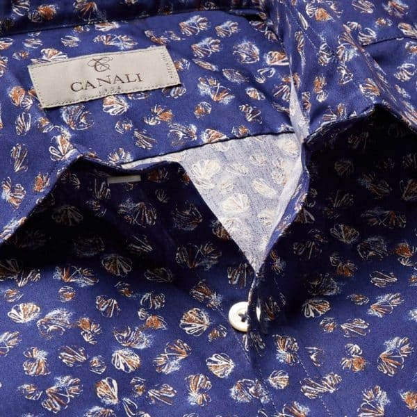 Canali shirt blue shel print 2
