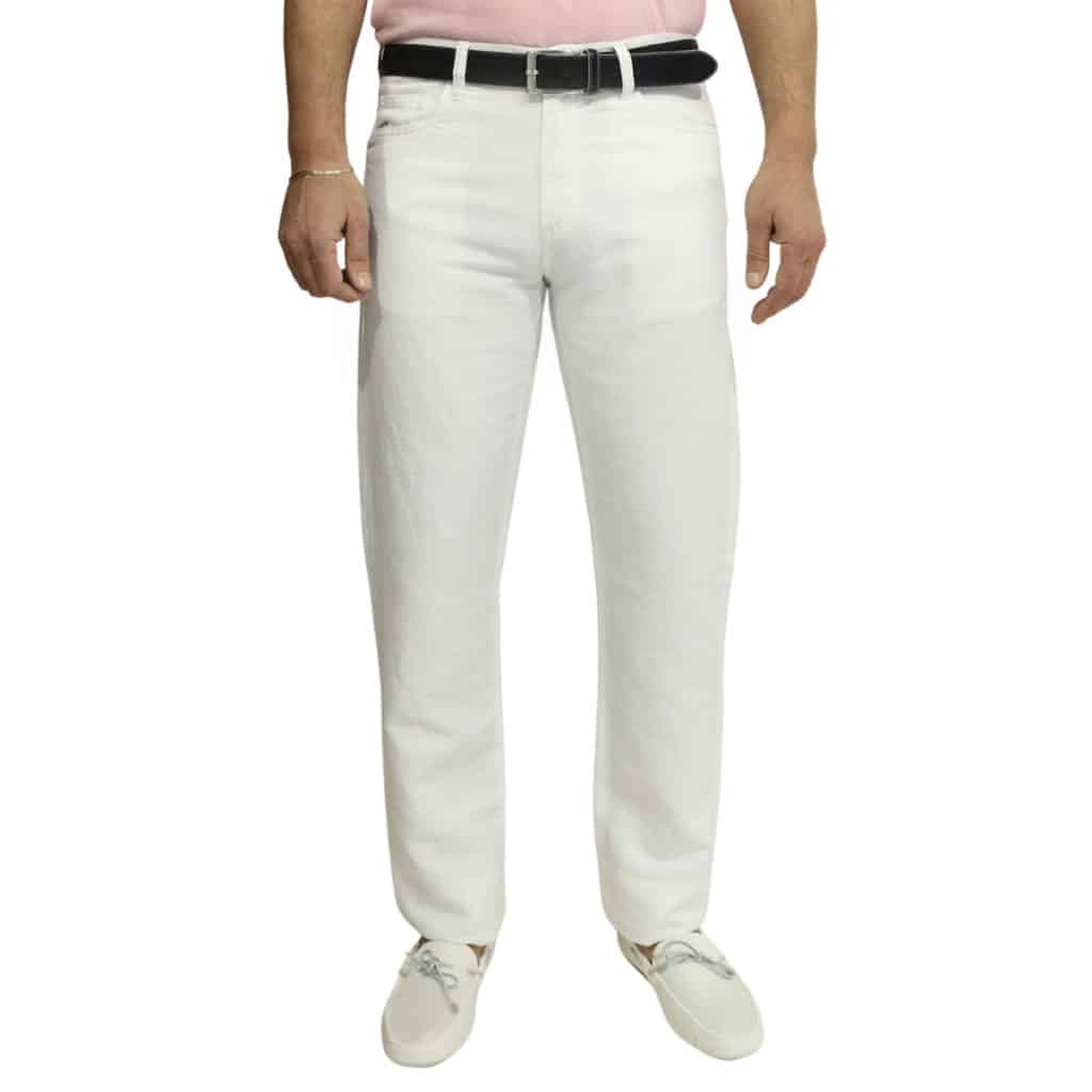 Canali white jean front