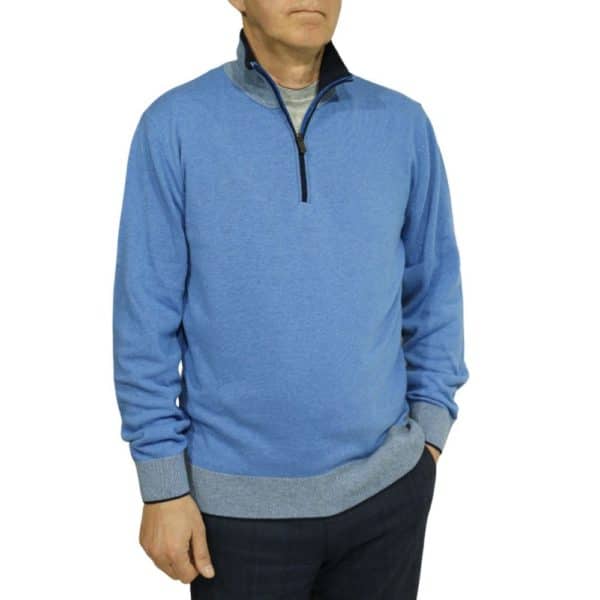 Codice Half Zip Sweater Mid Blue 2