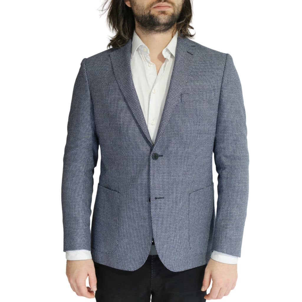 Eduard Dressler textured navy and white jacket