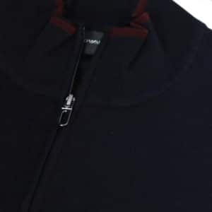 ARMANI JEANS NAVY HALF-ZIP SWEATER | Menswear Online
