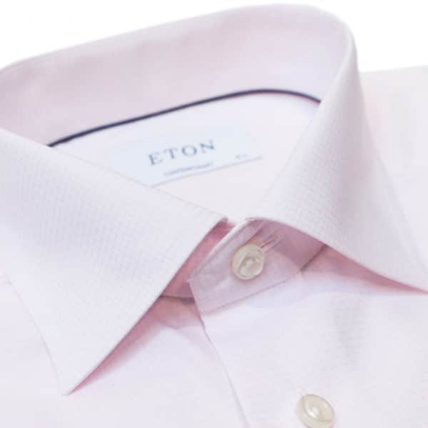 Eton shirt pink textured collar