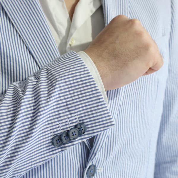 Giordano Blazer jacket striped blue detail buttons
