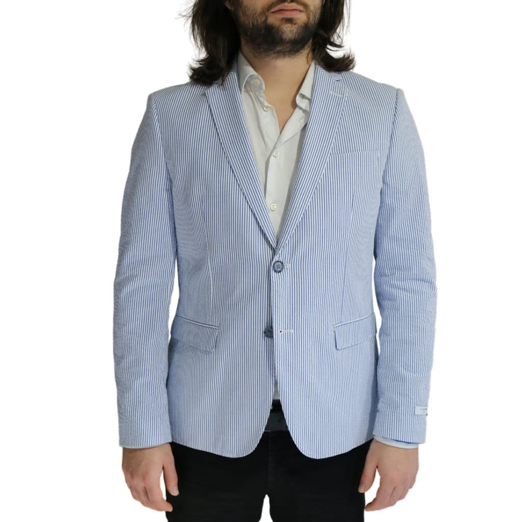 Giordano Blazer jacket striped blue front