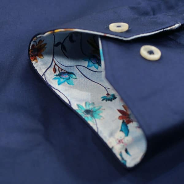Giordano shirt navy cuff detail