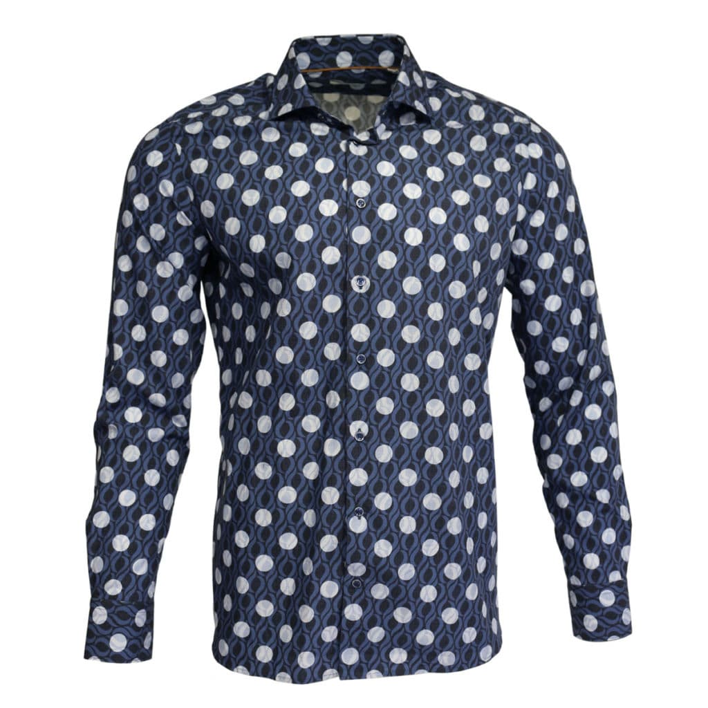 Giordano shirt navy white circle front
