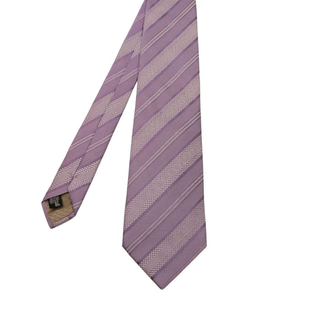 Giorgio Armani Tonal Diagonal Lined Stripe Tie - Lilac | Menswear Online