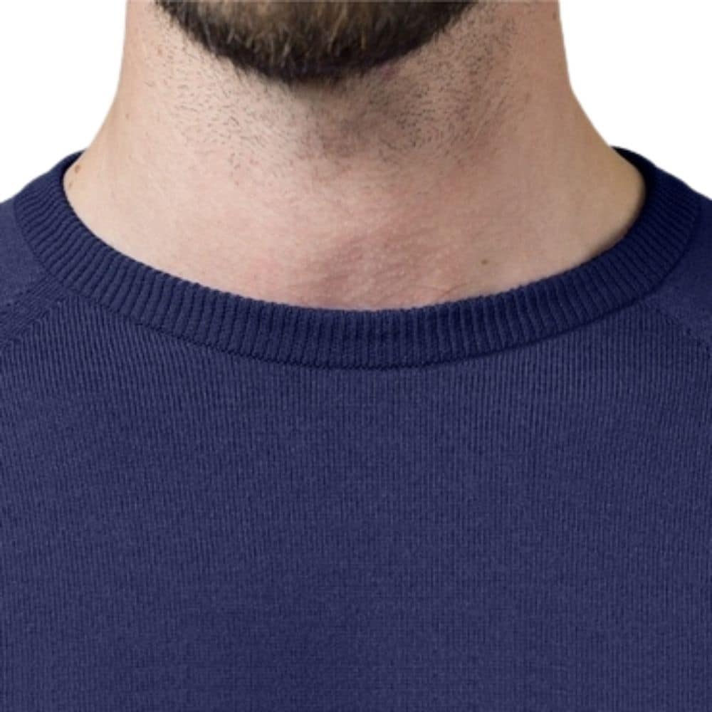 Glenbrae MERINO CREW NECK Knitwear - Azure Blue | Menswear Online
