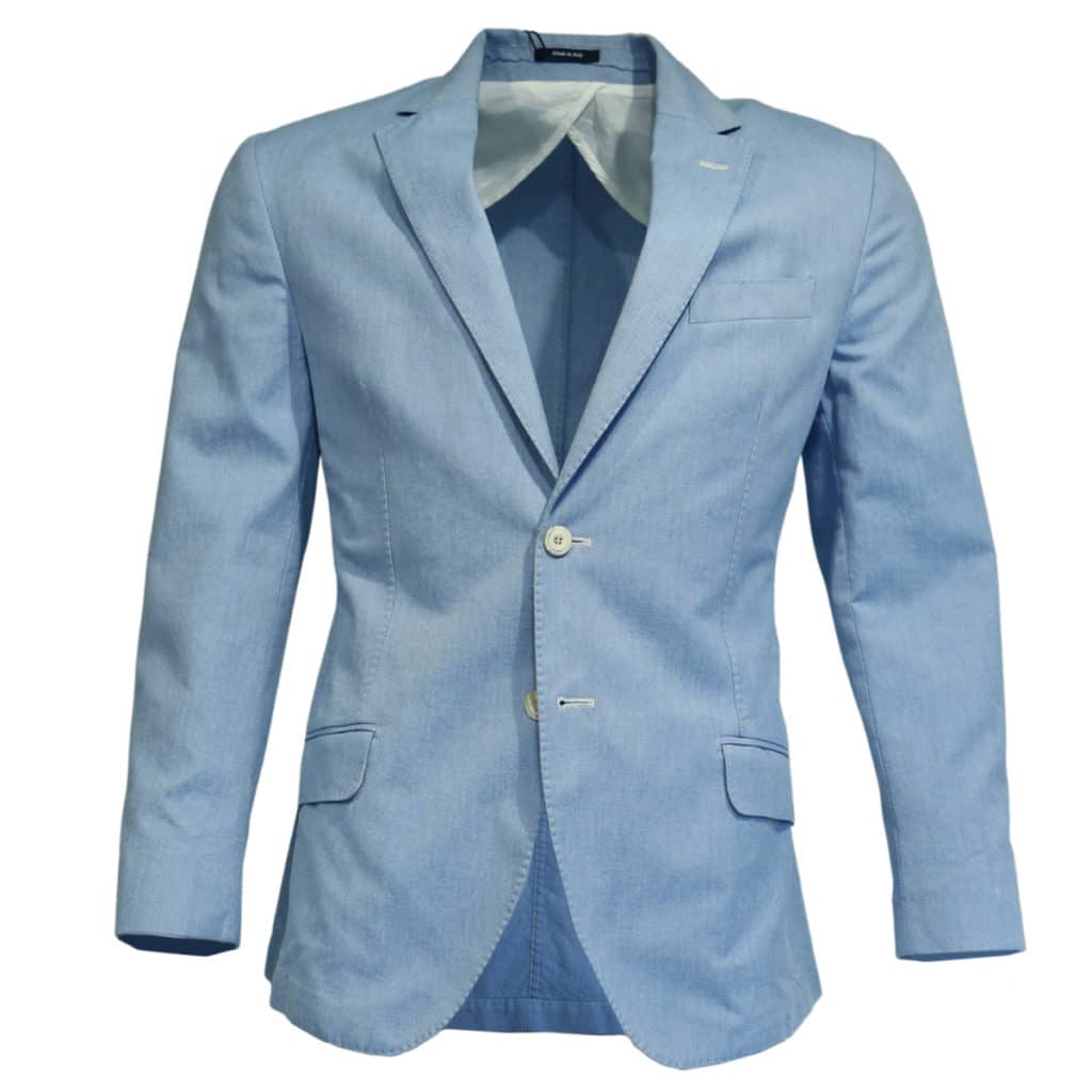 Hackett blazer jacket denim look light blue front