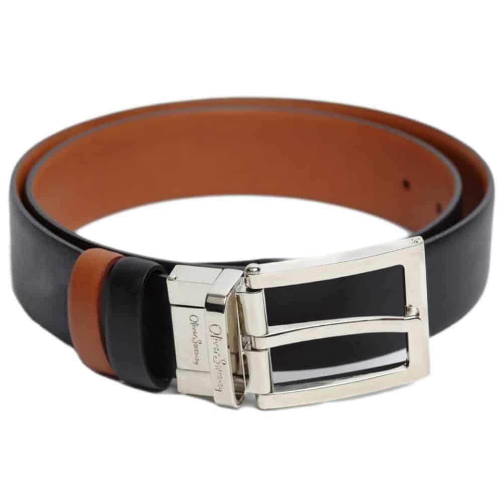 Oliver Sweeney Malmsey Leather Reversible Belt Black Tan 1