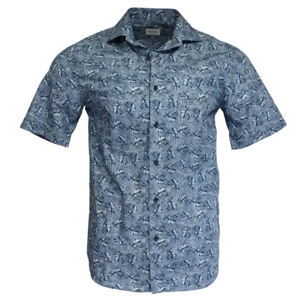 Oscar of sweden short sleeve shirt feather pattern