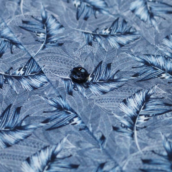 Oscar of sweden short sleeve shirt feather pattern detail