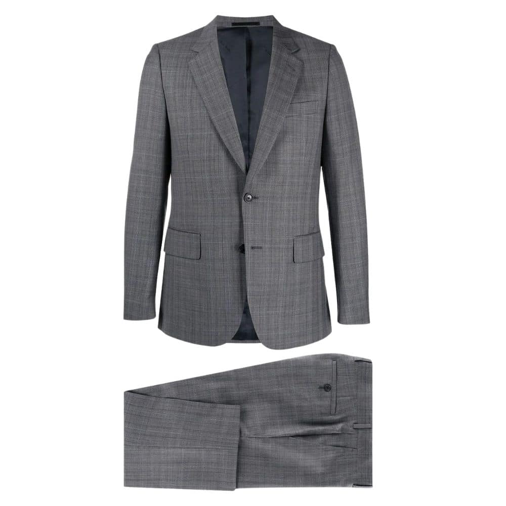 Paul Smith Men's Slim-Fit Dark Grey Check Wool Suit | Menswear Online