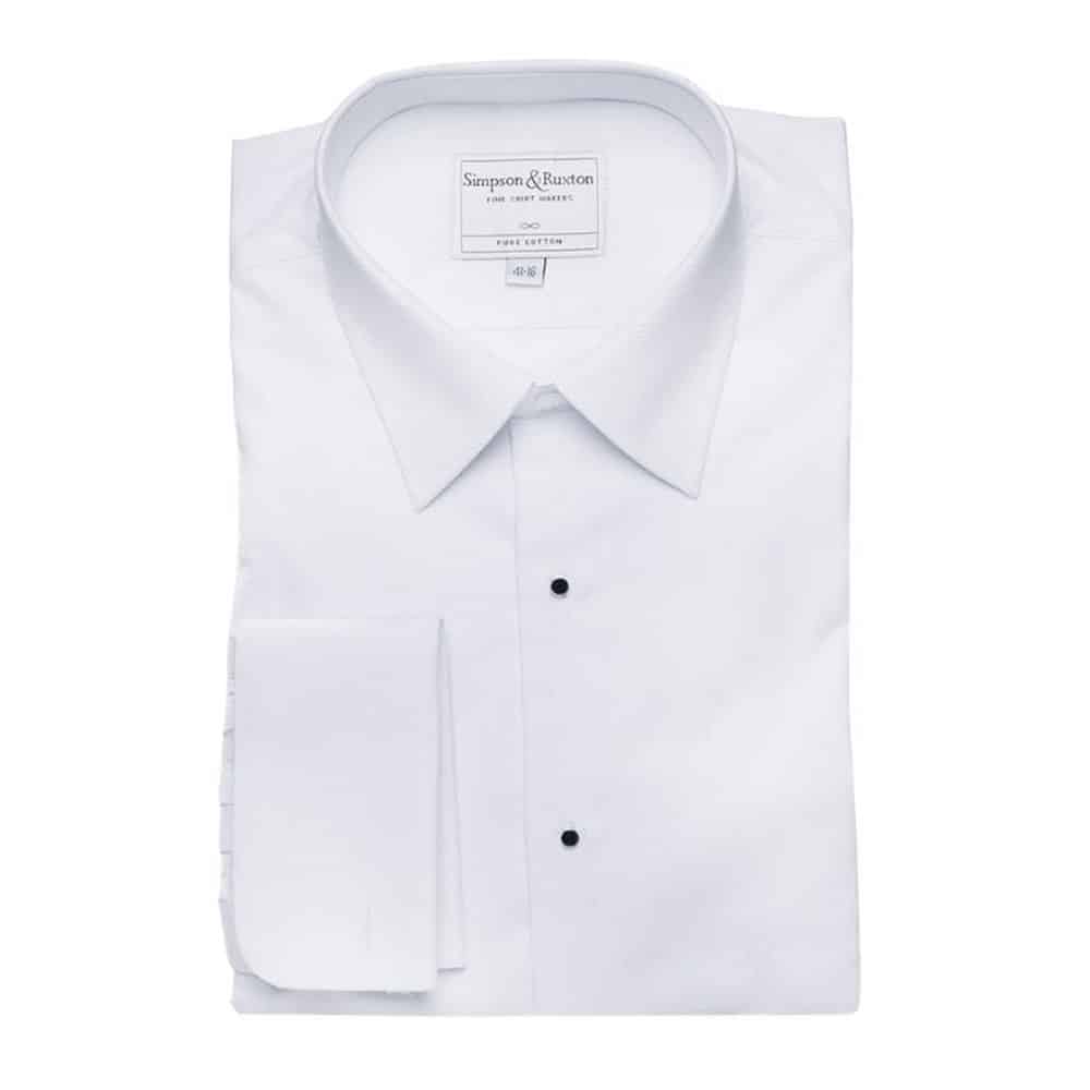 Simpson Ruxton Marcella Dress Shirt classic collar all white