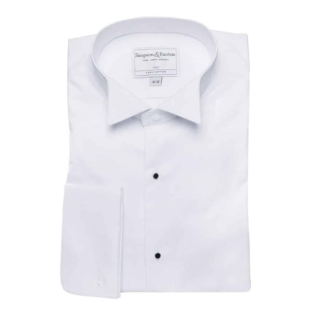 Simpson Ruxton Marcella Dress Shirt wing collar all white