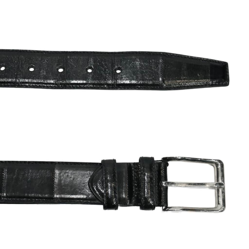 WARWICKS PRINT Black leather belt2