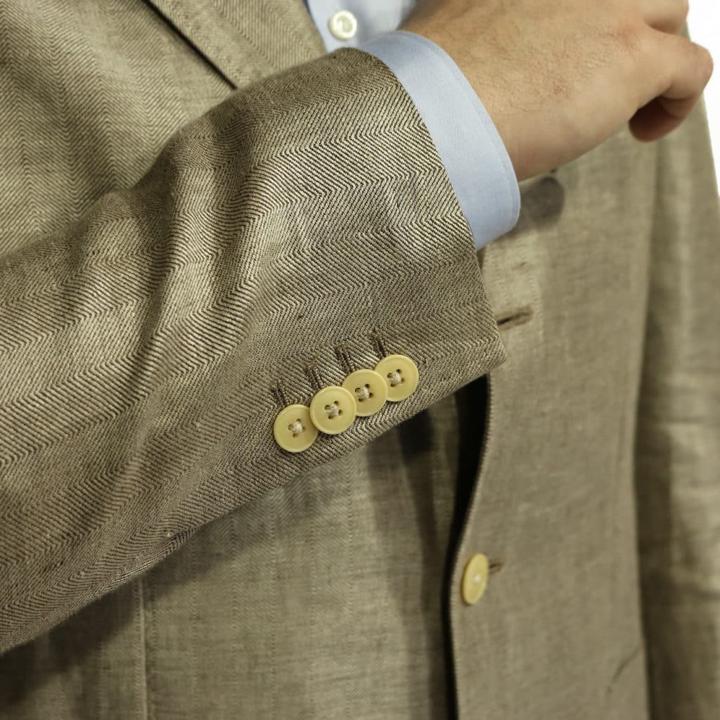 Warwicks linen blazer jacket button detail