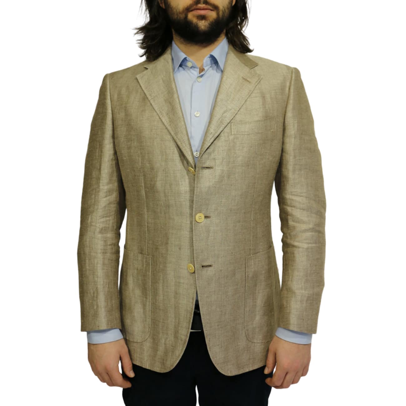 WARWICKS CREAM LINEN HERRINGBONE 3 BUTTON JACKET Menswear Online