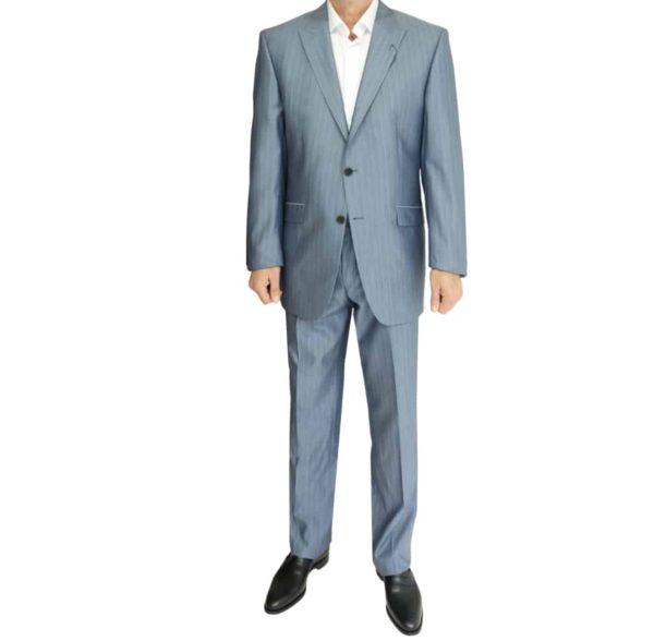 Without Prejudice grey striped suit1 e1693651008851