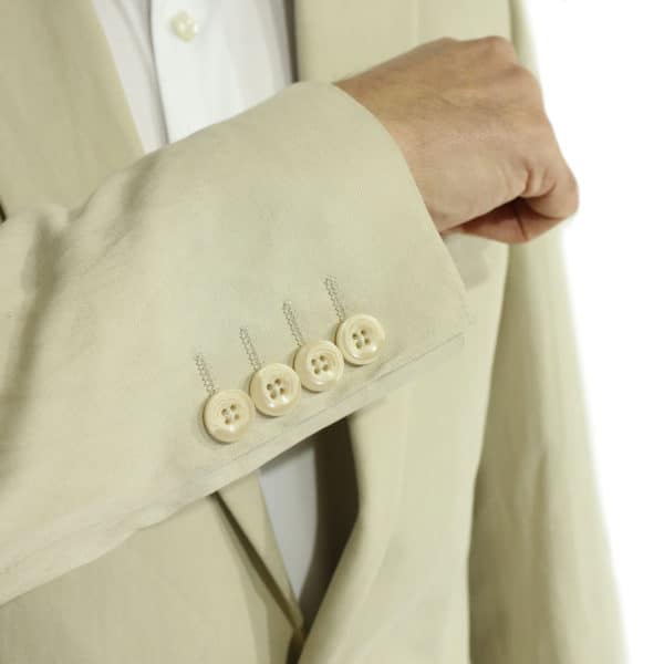 beige linen suit buttons