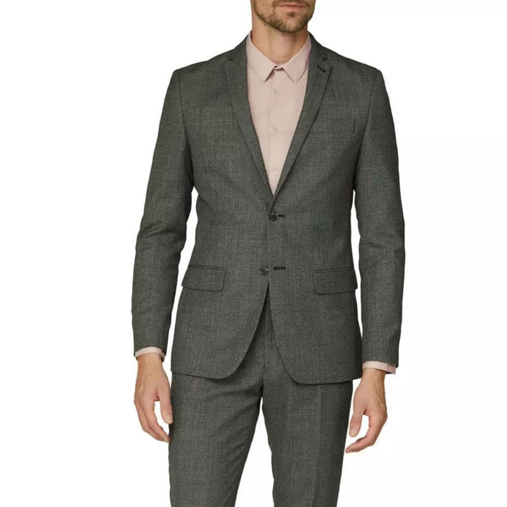 canali gray wool suit front