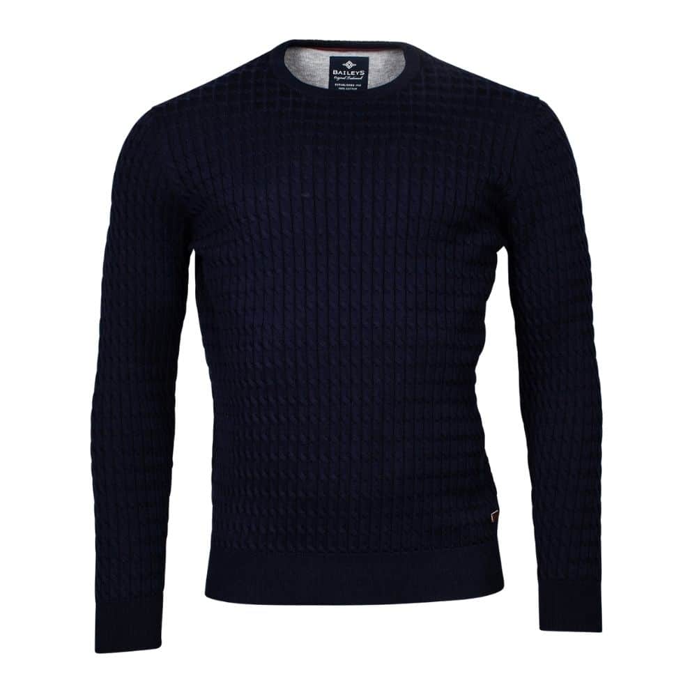 BAILEYS CABLE KNIT JUMPER NAVY