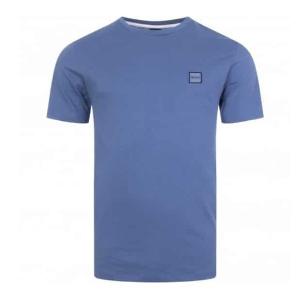 BOSS Blue Crew neck T shirt in single jersey cotton front