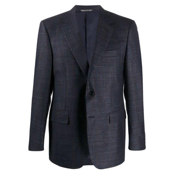 CANALI MICRO WEAVE JACKET IN NAVY