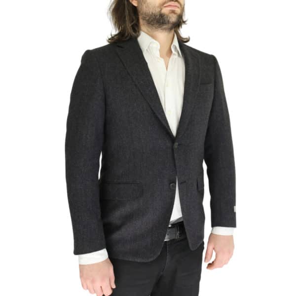 Canali charcoal textured jacket side