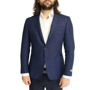 Canali fine textured blue jacket