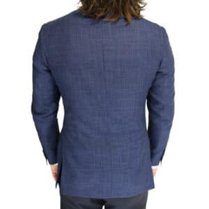 Canali fine textured blue jacket back