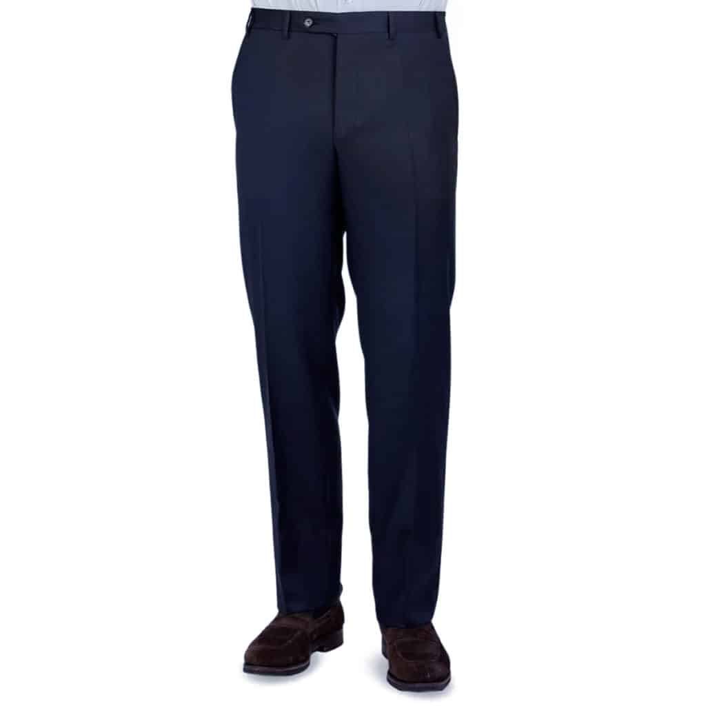 Canali silk linen navy trouser front1