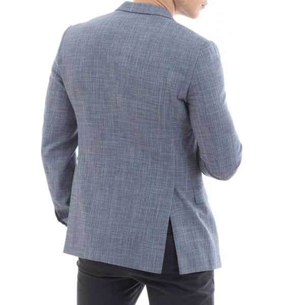 EMPORIO ARMANI straw weave Jacket in Blue rear