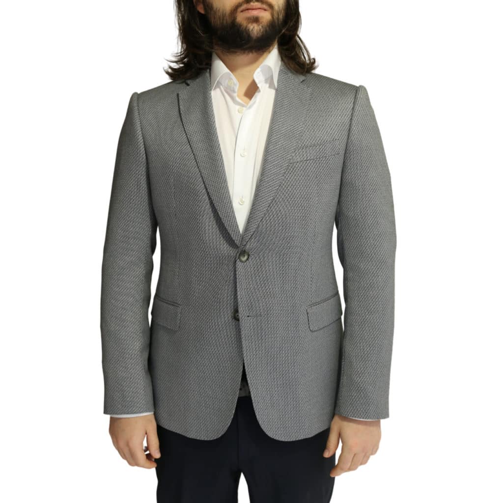 Emporio Armani grey textured blazer