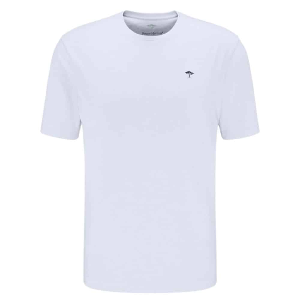 Fynch Hatton Casual Fit Cotton T Shirt in white front