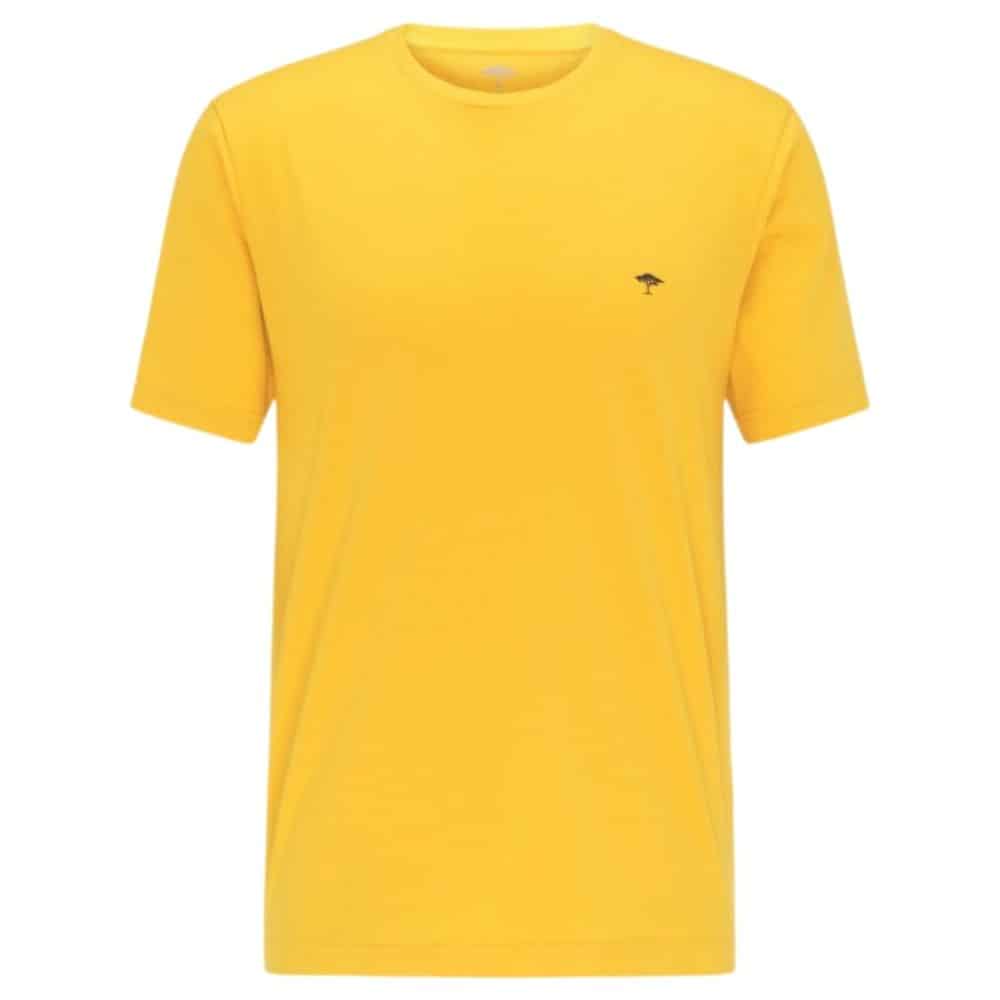 Fynch Hatton Casual Fit Cotton T Shirt in yellow Front