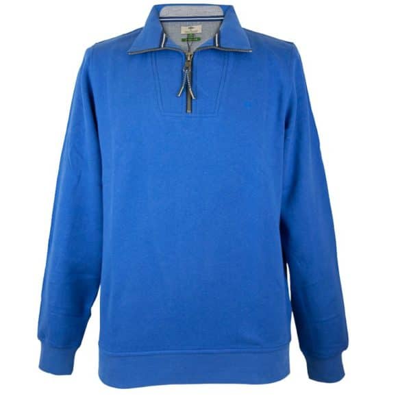Fynch Hatton Casual Fit Organic Cotton Hoodie in blue front