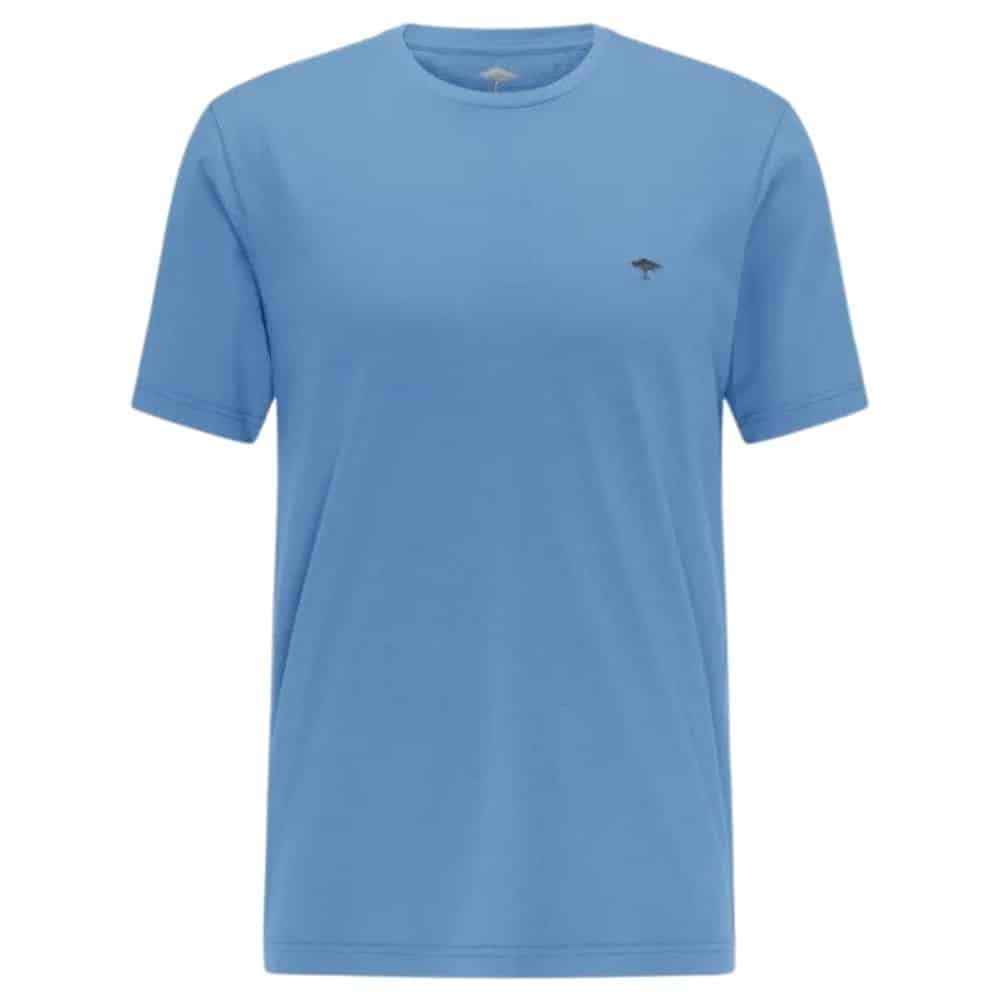 Fynch Hatton Casual fit t shirt made from an organic cotton mix in sky blue front