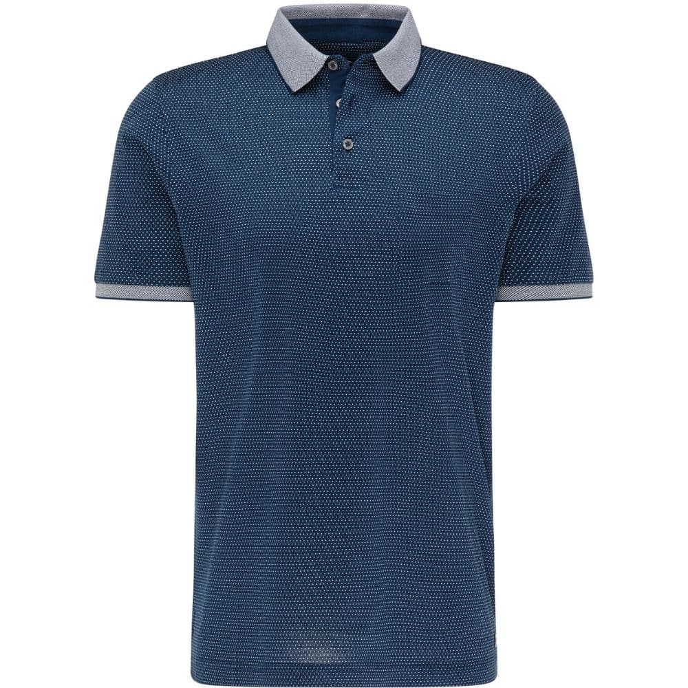 Fynch-Hatton Mercerized Pinhead Pattern Polo Shirt Navy | Menswear Online