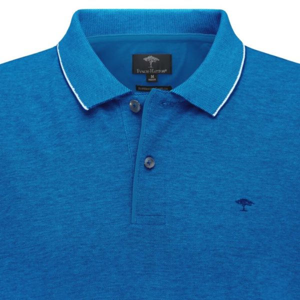 Fynch Hatton Soft Polo shirt in Blue 1